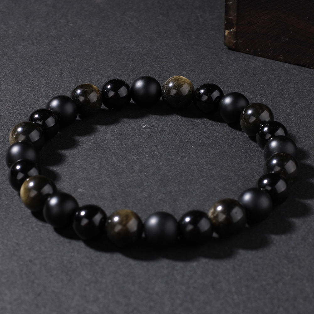 Men's Natural Stone Bracelet Black