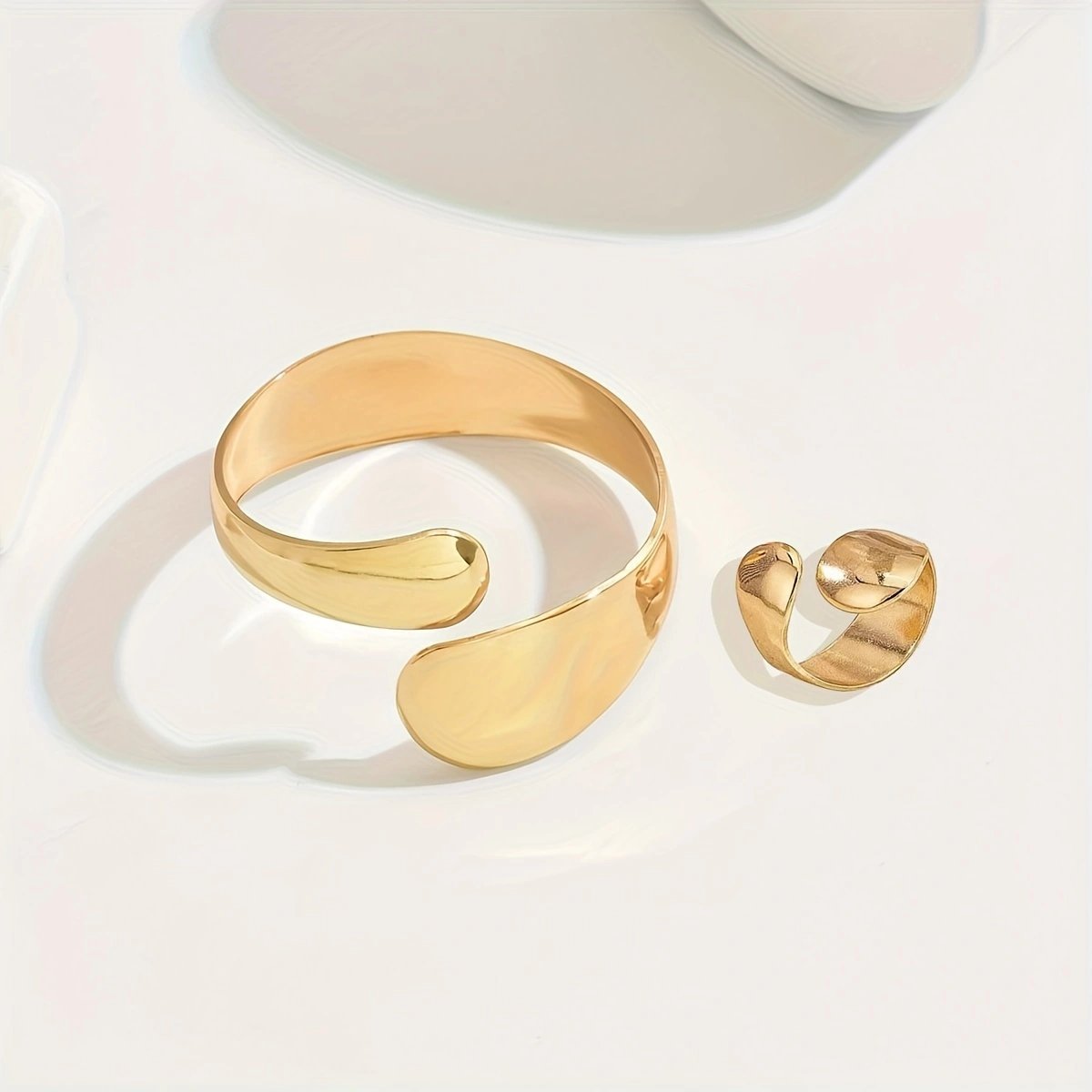 14K Gold-Plated Adjustable Open Ring
