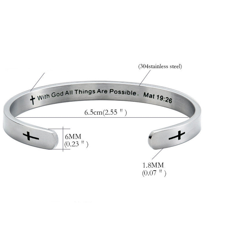 Men's New C- Shaped Stainless Steel Bracelet