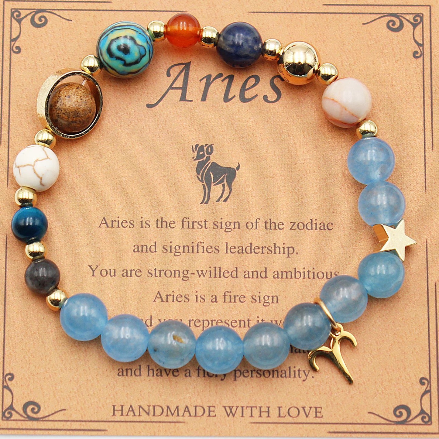 Twelve Constellations Natural Stone Bracelet