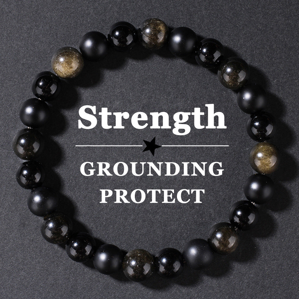 Men's Natural Stone Bracelet Black
