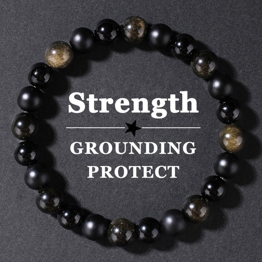 Men's Natural Stone Bracelet Black