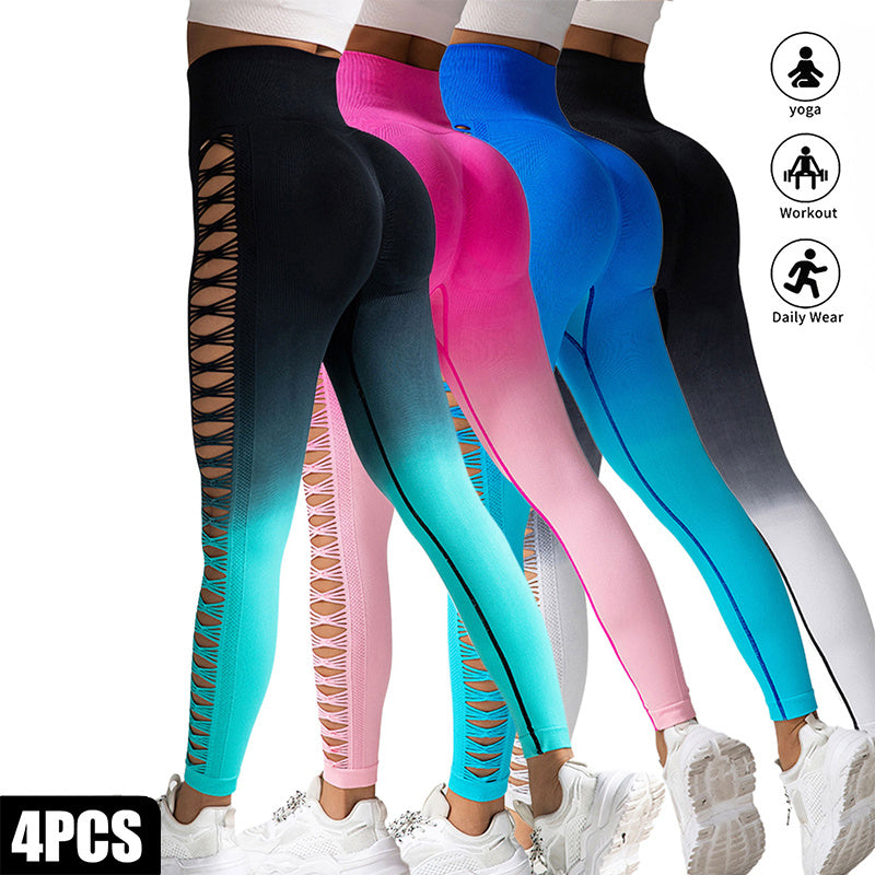 4 Pack Cut Out  High-waist Yoga Pants