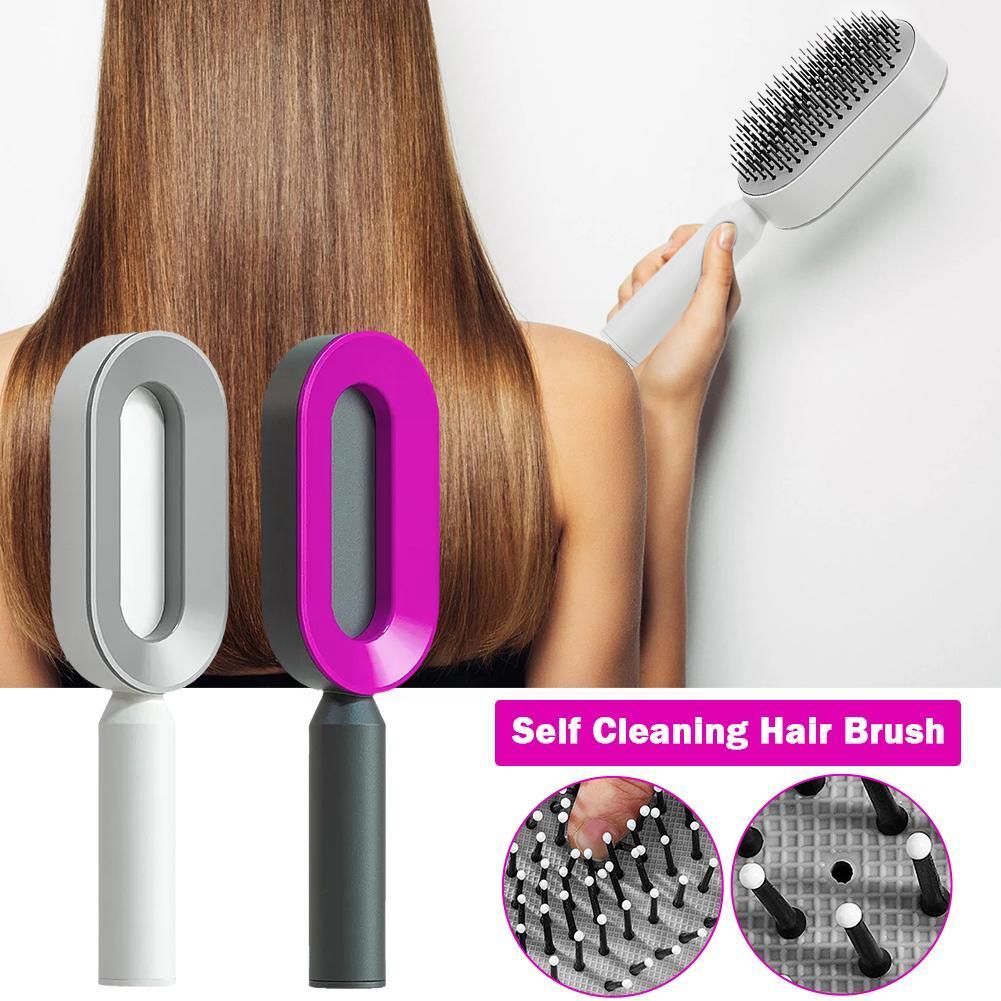 Hair Growth, Massaging, Self-Cleaning Hair Brush