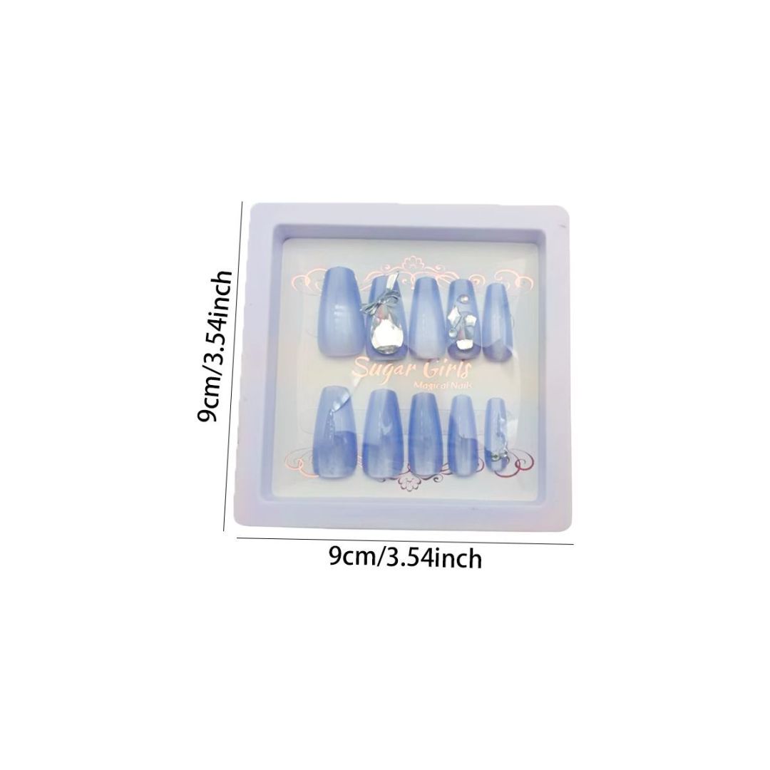 Large Diamond Nails -Blue