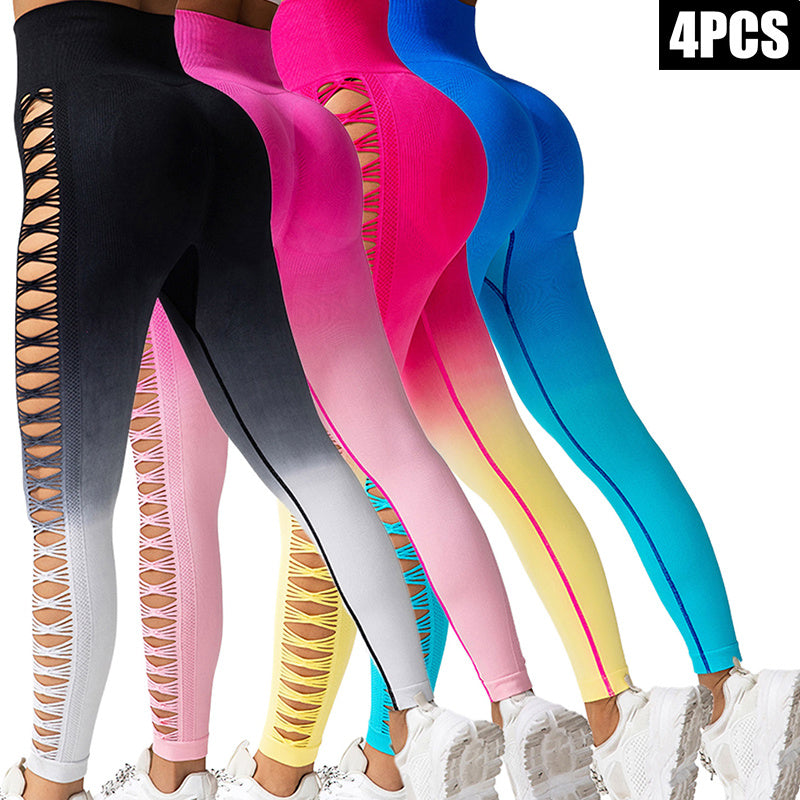4 Pack Cut Out  High-waist Yoga Pants