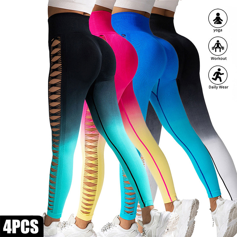 4 Pack Cut Out  High-waist Yoga Pants