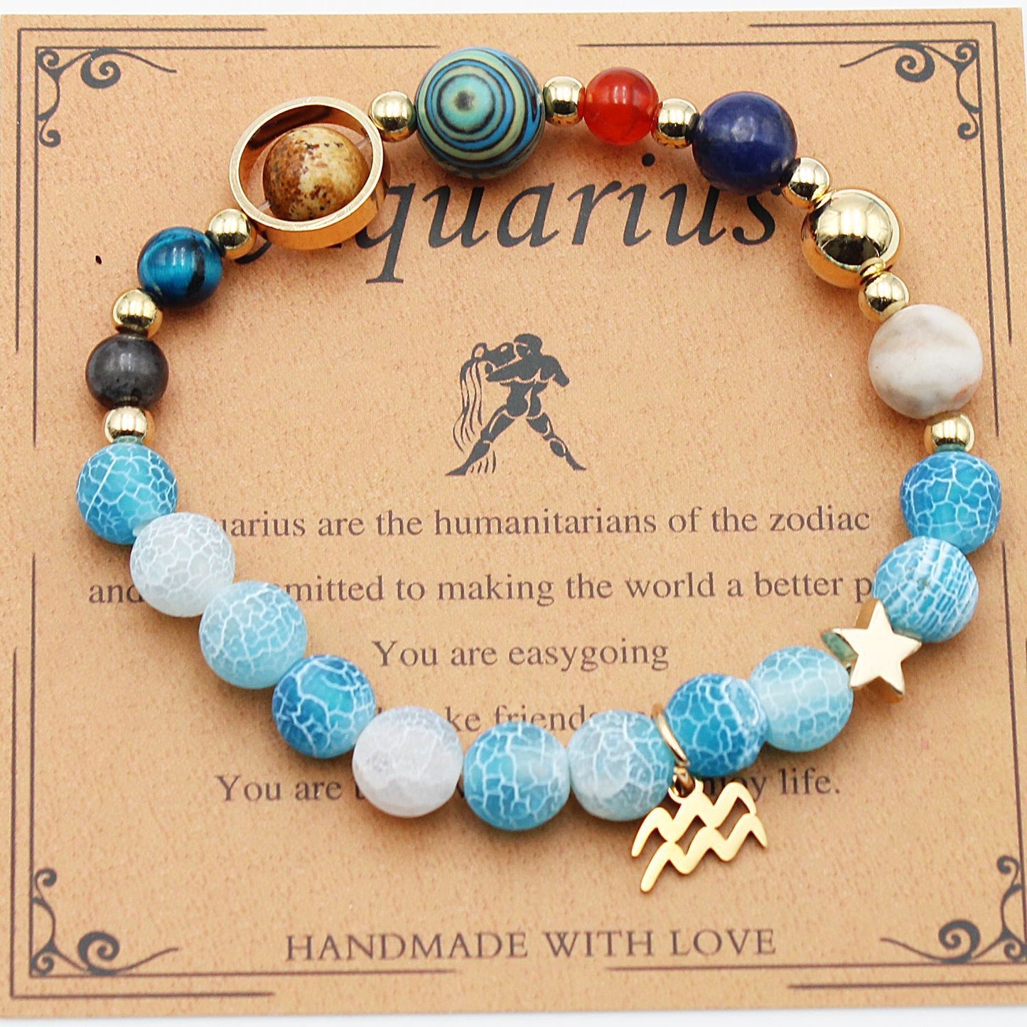 Twelve Constellations Natural Stone Bracelet