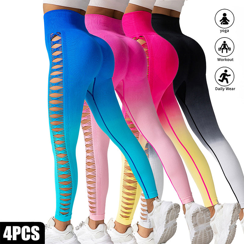 4 Pack Cut Out  High-waist Yoga Pants