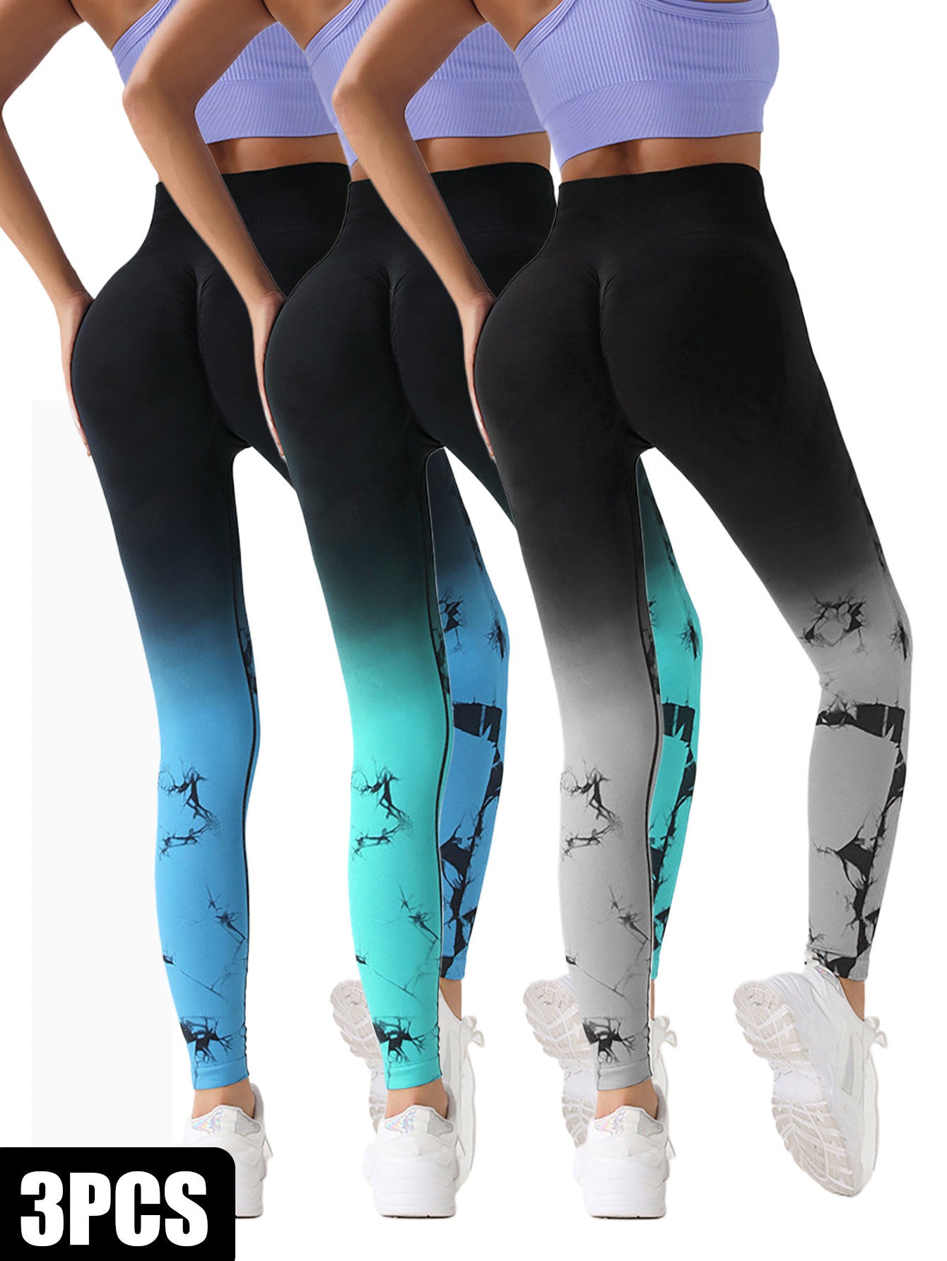 3 Pack Women's Tie Dye Yoga Pants