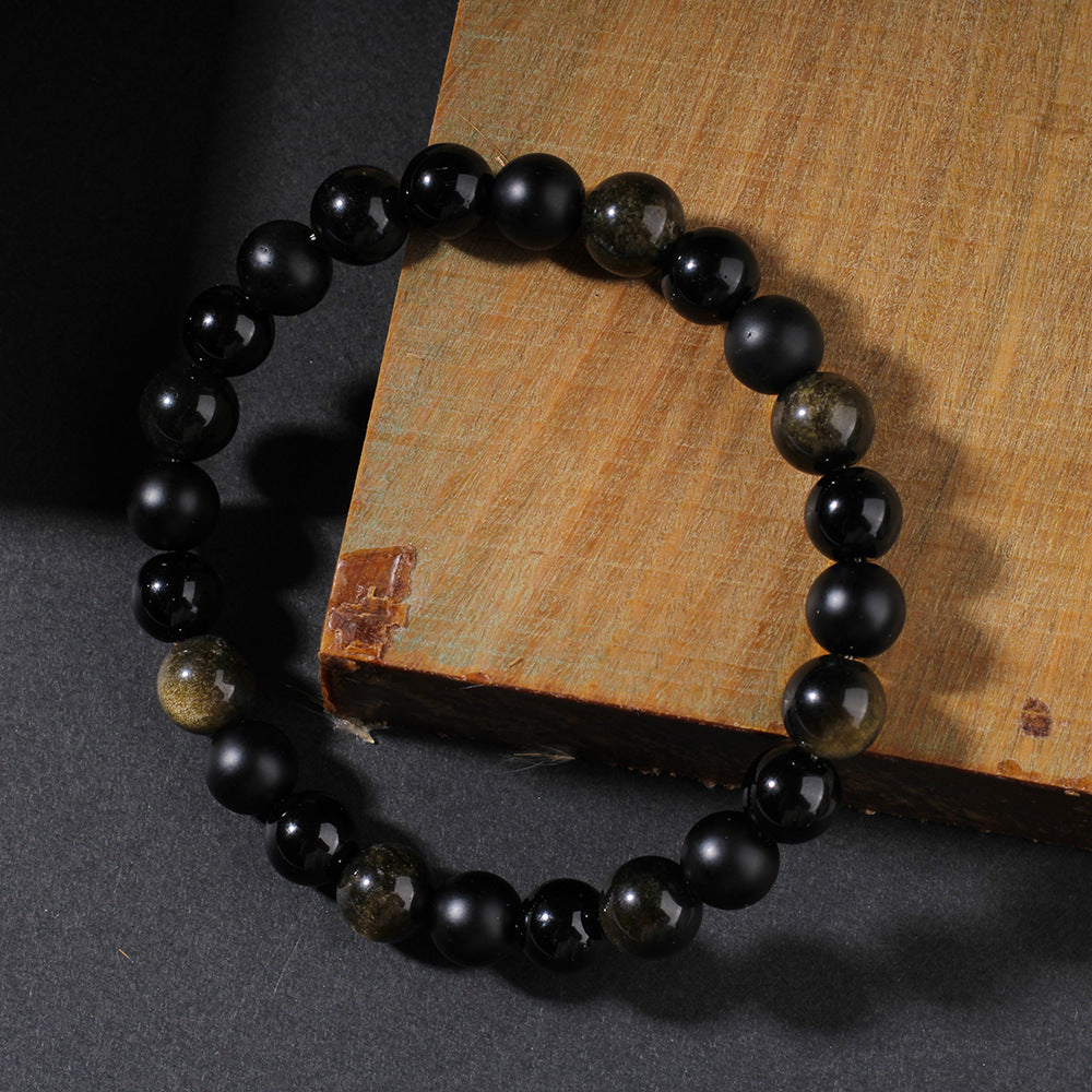 Men's Natural Stone Bracelet Black