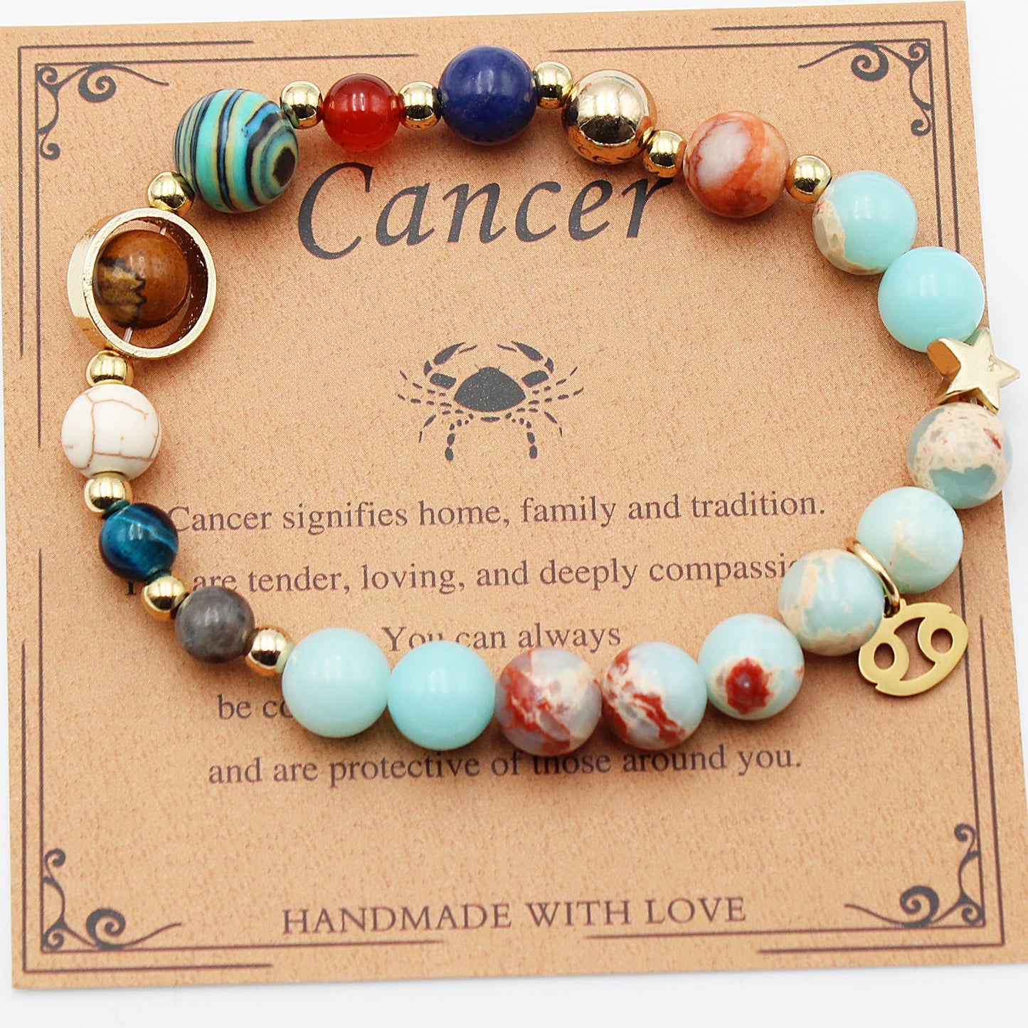 Twelve Constellations Natural Stone Bracelet