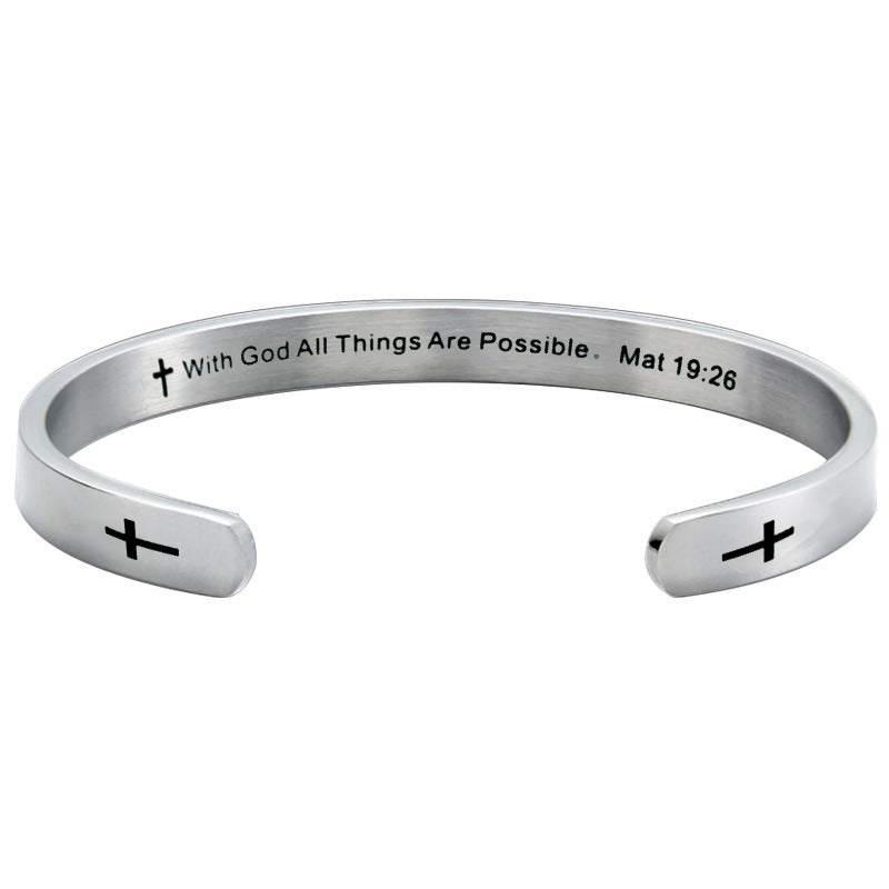 Men's New C- Shaped Stainless Steel Bracelet