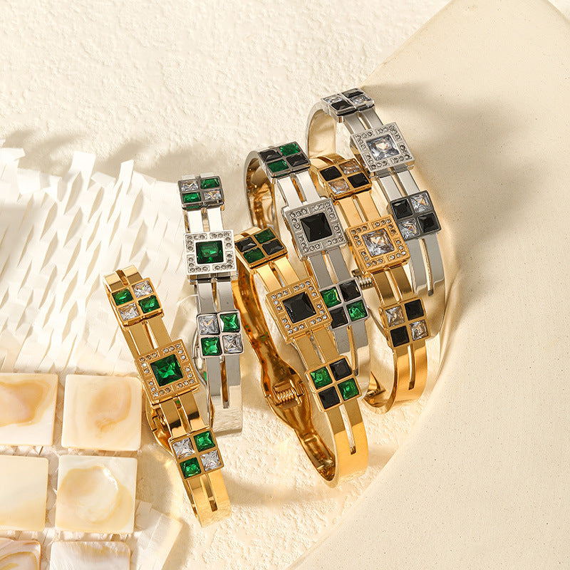 Titanium Steel Plated 18K Gold Bracelet