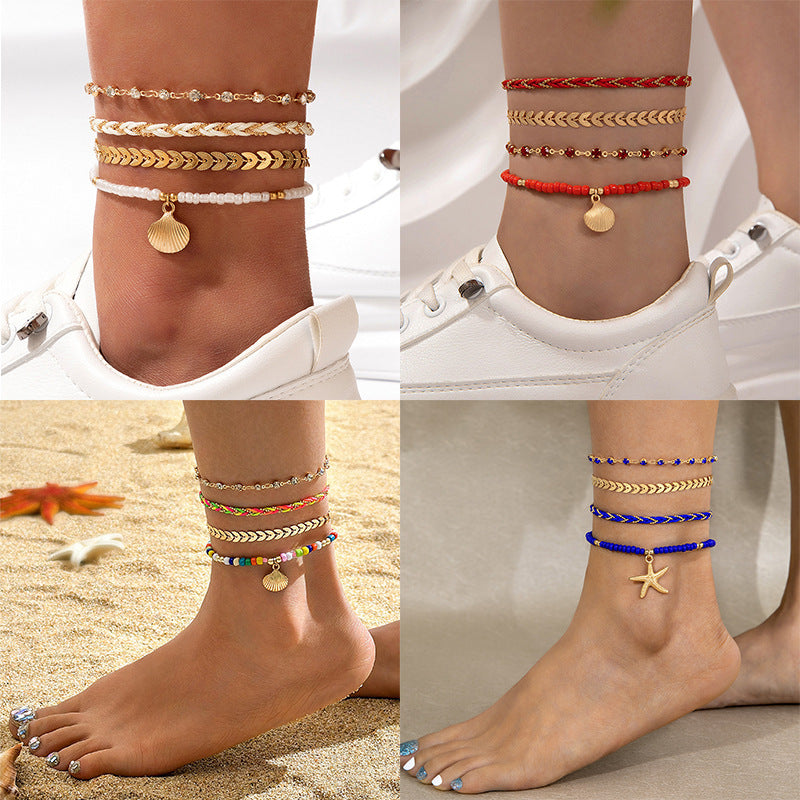 4pcs  Anklet Set