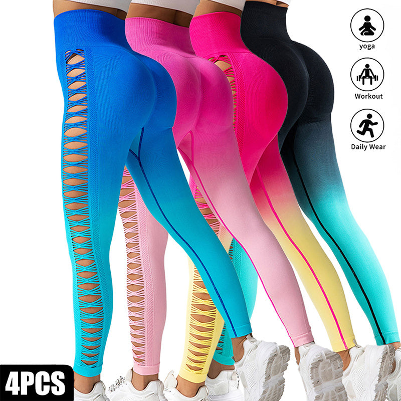 4 Pack Cut Out  High-waist Yoga Pants