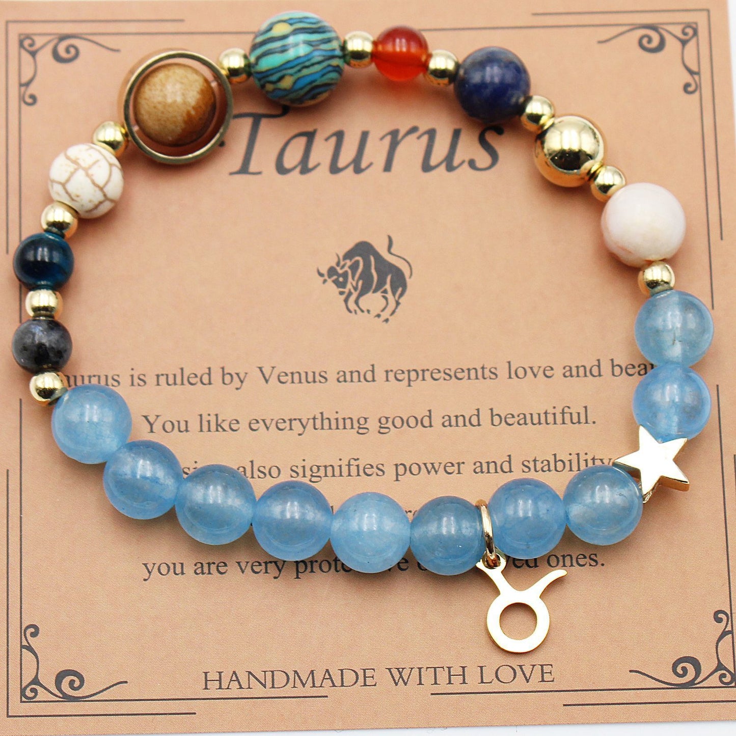 Twelve Constellations Natural Stone Bracelet