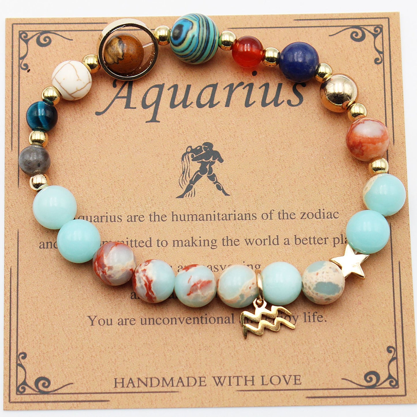 Twelve Constellations Natural Stone Bracelet