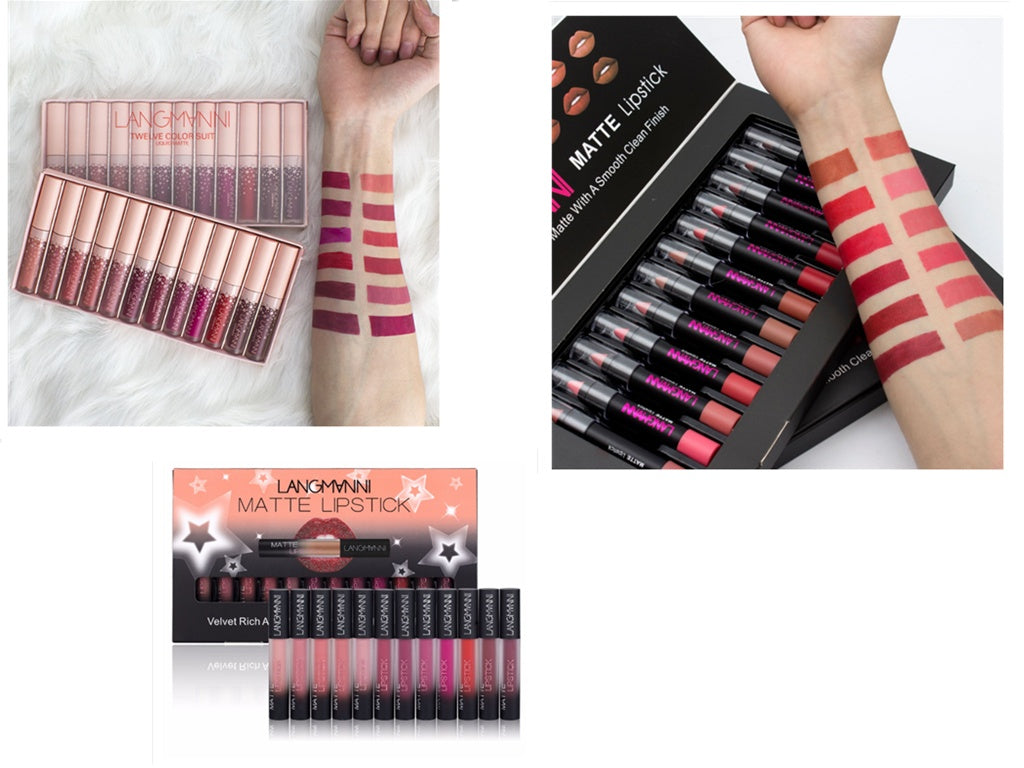 Langmanni Matte Lipstick 12 pcs. Set