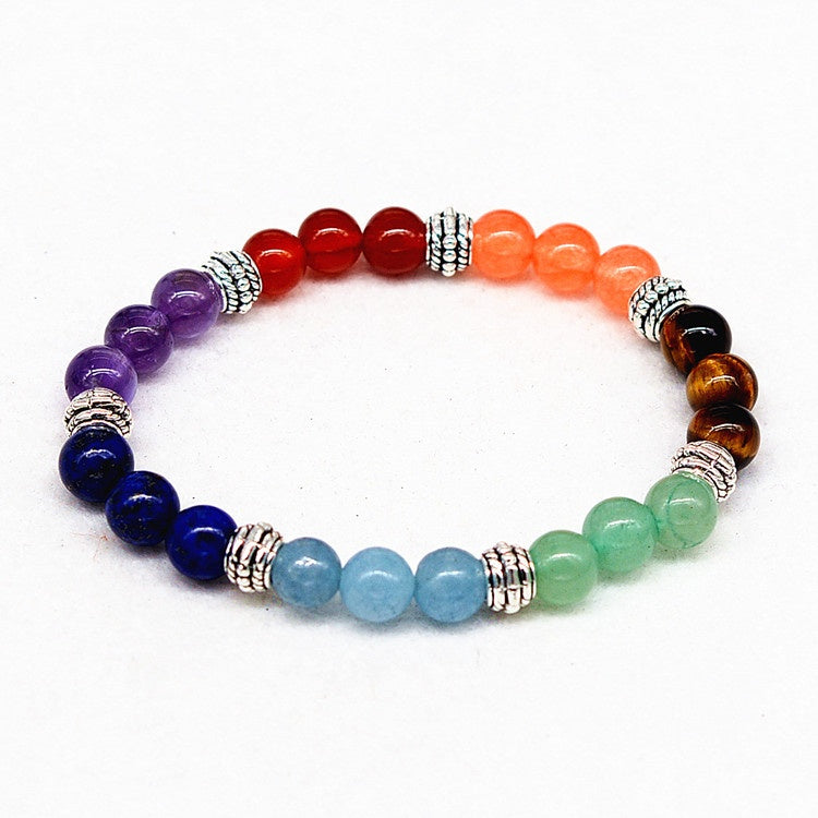 Reiki Ancient Silver Natural Stone Yoga Bracelet