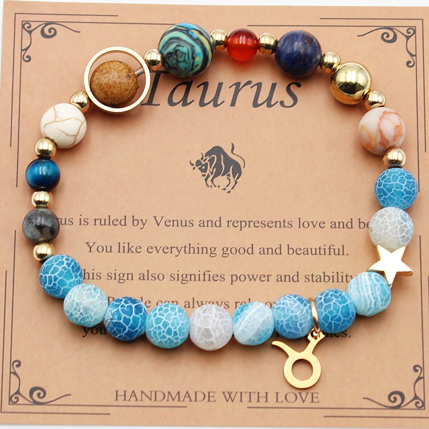 Twelve Constellations Natural Stone Bracelet