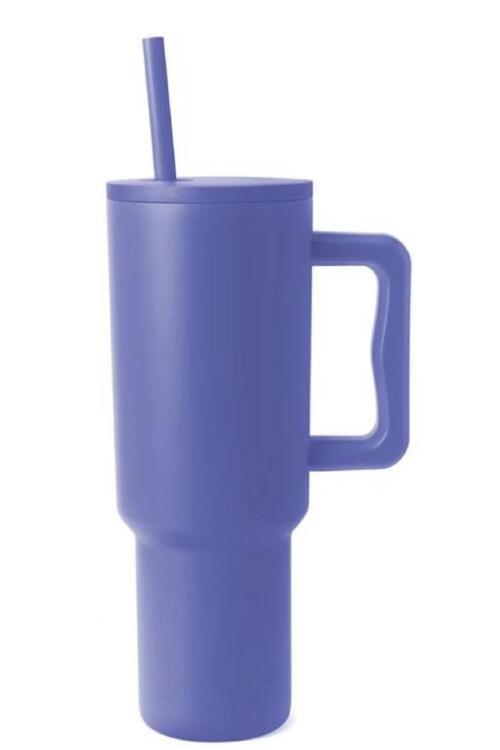 Monochromatic Stainless Steel Tumbler with Matching Straw-0