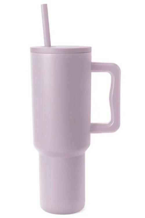 Monochromatic Stainless Steel Tumbler with Matching Straw-7