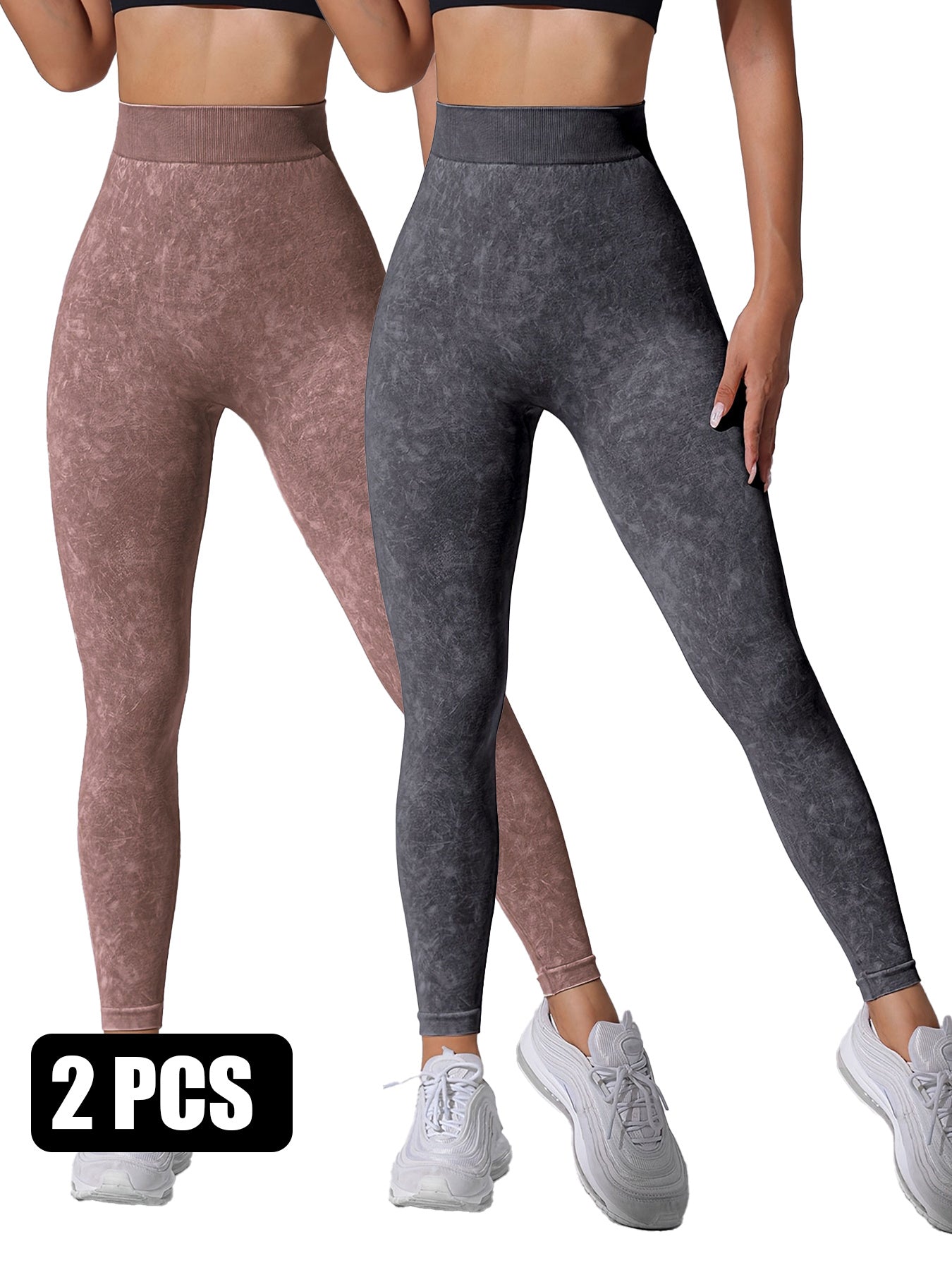 2 Pieces High Waist V Back Yoga Pants