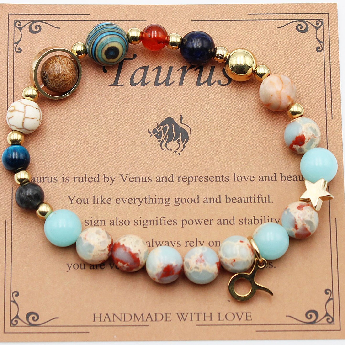 Twelve Constellations Natural Stone Bracelet