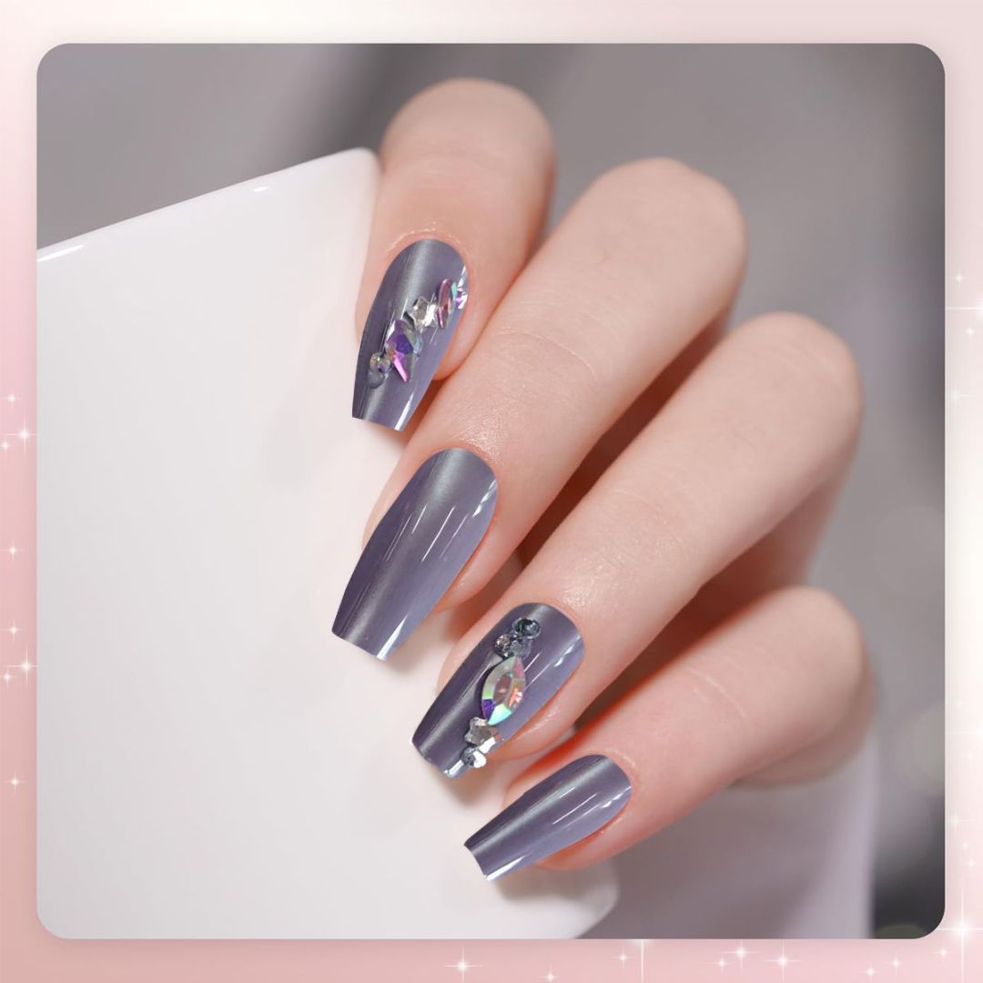 Diamond Nails Brownish-Gray