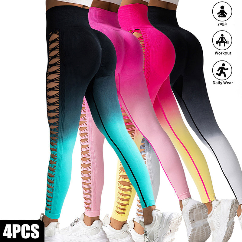 4 Pack Cut Out  High-waist Yoga Pants