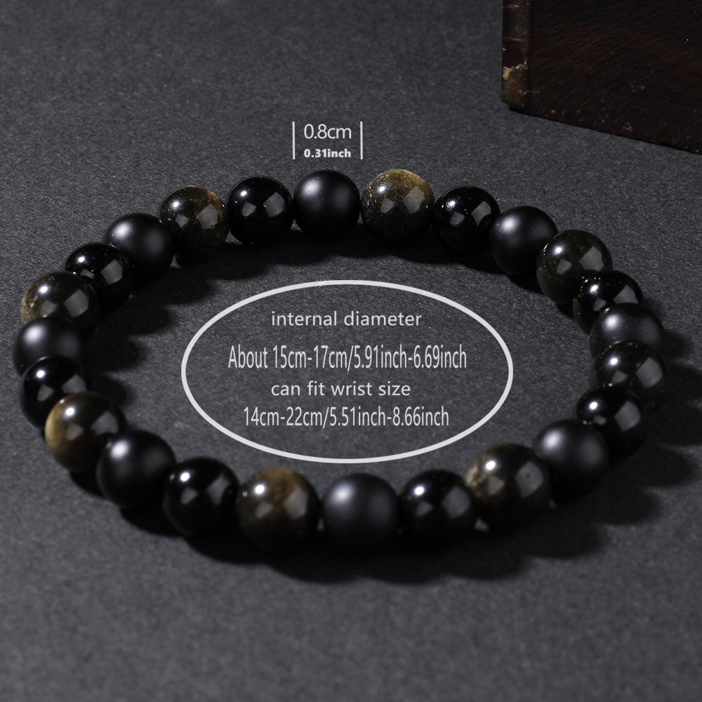 Men's Natural Stone Bracelet Black