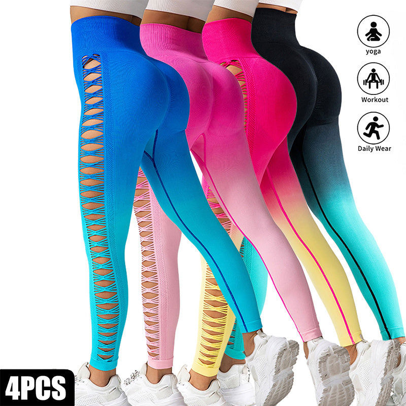 4 Pack Cut Out  High-waist Yoga Pants