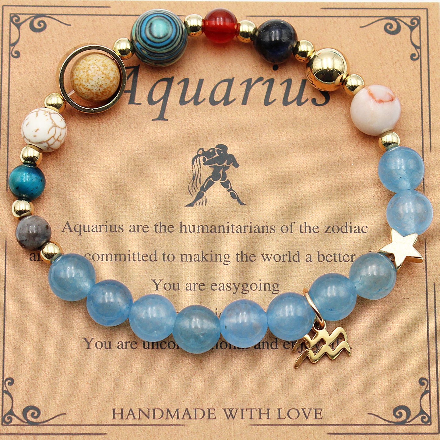 Twelve Constellations Natural Stone Bracelet