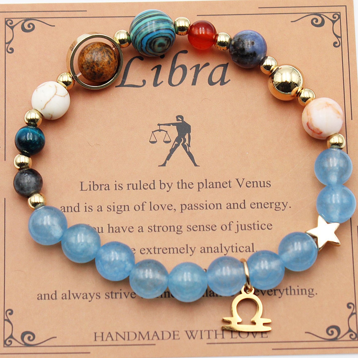 Twelve Constellations Natural Stone Bracelet