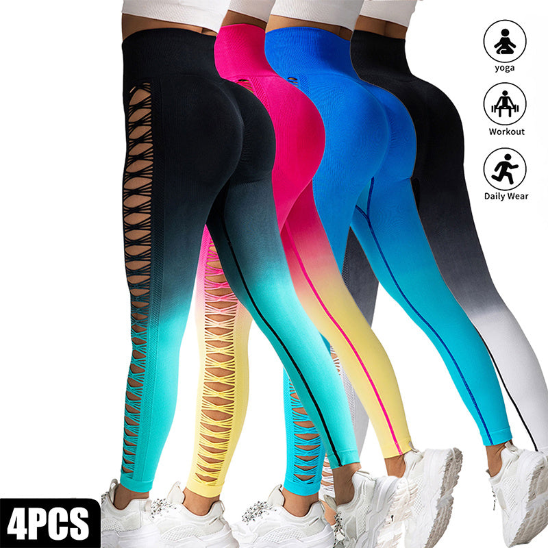 4 Pack Cut Out  High-waist Yoga Pants